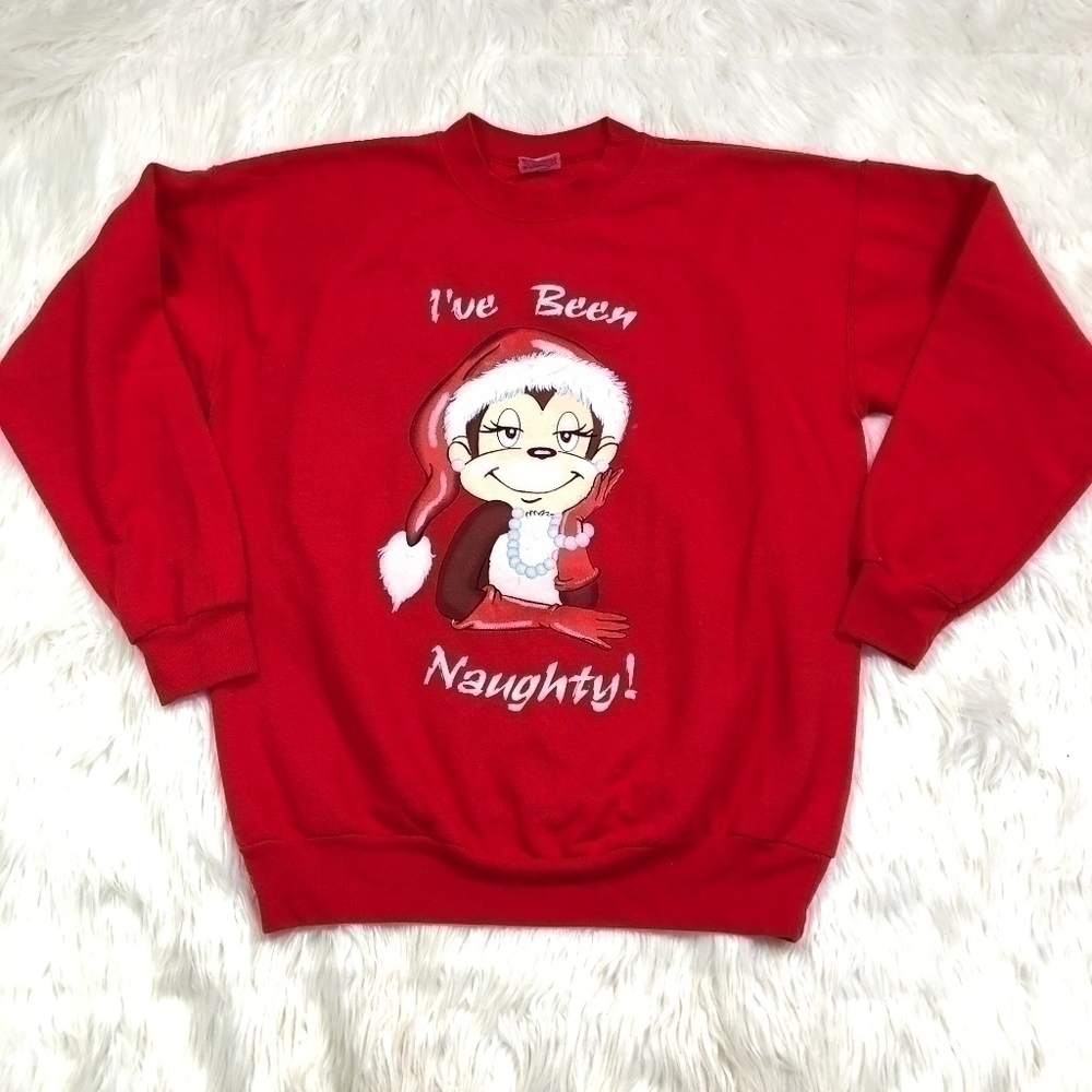 Curious George Christmas Naughty Sweatshirt! - Picture 3 of 8